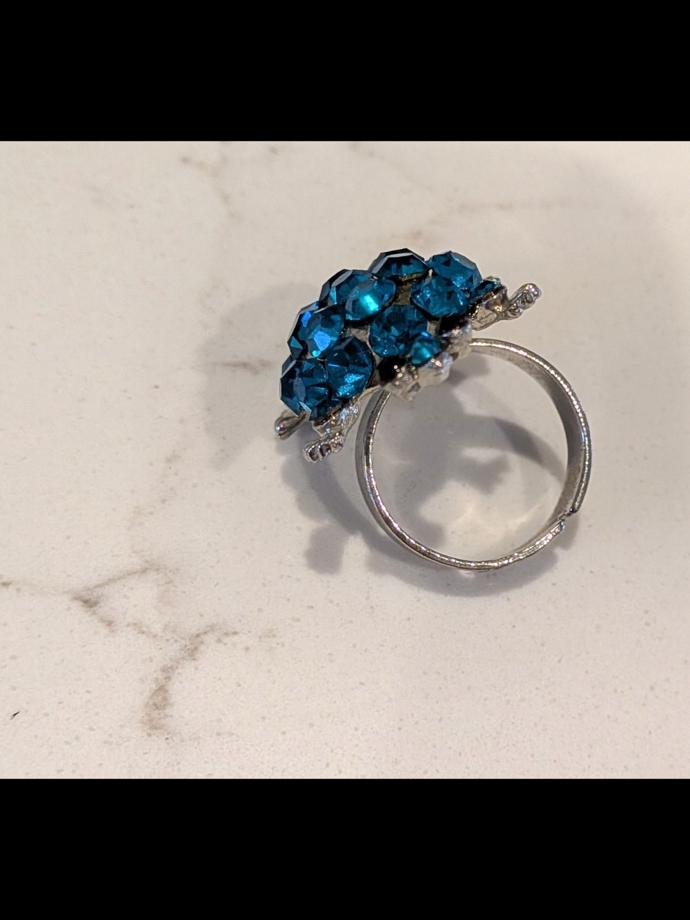 Blue Crystal Turtle Ring - Women's Jewelry - Picture 7 of 7